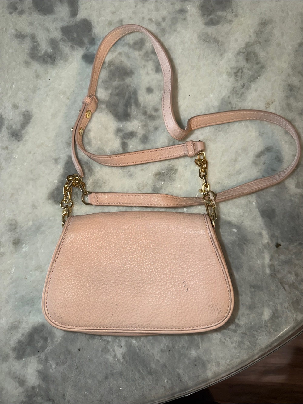 Tory Burch Blush Pink Pebbled Leather Logo Crossbody - Picture 4 of 4